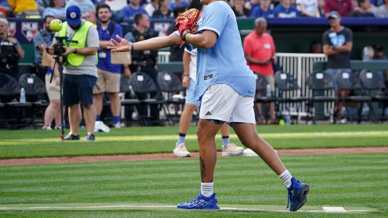 Patrick Mahomes Wears His Adidas Shoes in Softball Game